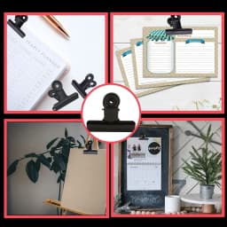 PERFORMORE 12 Pack of Metal Binder Clips, Black Metal Bulldog Clips, Large Hinge Paper File Clips Clamp for Hanging Pictures Crafts at Home Kitchen - Thumbnail 4