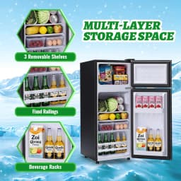 DEMULLER 2.7 Cu.ft Mini Refrigerators Mini Fridges with Freezer Double Door for Room,Apartment - Thumbnail 4