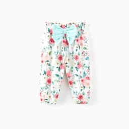 PatPat Baby Girl Clothes Floral Romper Long Sleeve Pants Headband Set Summer Winter Clothing for Newborn Infant Baby Girls Mint Mambo Mint Mambo Mint Mambo 0-3 Months - Thumbnail 6