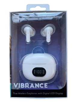 RHEA- Muze Bluetooth Vibrance True Wireless Earphones - Led Display - White - Thumbnail 1