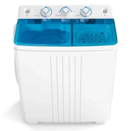 Costway Twin Tub Portable Washing Machine with Drain Pump Timer Control Dorm & RV's Blue - Thumbnail 1