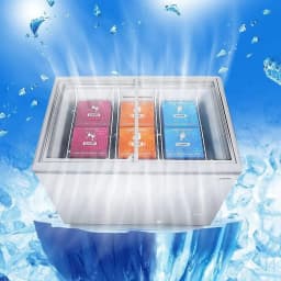 NAFCOOL 12.4 Cu. Ft Horizontal Freezer - Commercial Refrigerator, Glass Door Refrigerator, LED Lighting, White - Thumbnail 1