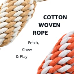 Max & Marlow Dog Chew Toys, Cotton Rope Fox Toys with Built-in Large Squeaker and Nylon Bone, 2 Pack - Thumbnail 5