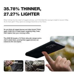 AGM H6 Lite Rugged unlocked cell phones, Ultra-Thin 10.75mm, Rugged Smartphone, 16GB RAM (4+4) + 128GB ROM - Thumbnail 5