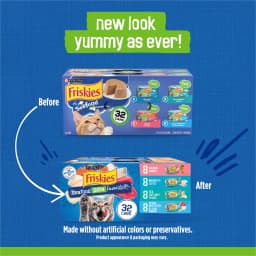 Purina Friskies Seafood Favorites Pate Wet Cat Food Variety Pack, 5.5 oz Cans (32 Pack) - Thumbnail 2