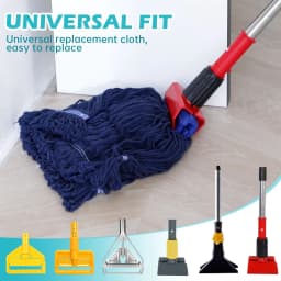 Mop Head Replacement Heavy Duty Mop for Floor Cleaning, Wet Industrial Cotton Looped End String Cleaning Blue Mop Head Refill - Thumbnail 5