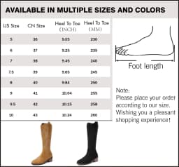 Northblanc Western Cowboy Boots for Women - Knee High Pointed Toe Chunky Heel Cowgirl Boots, Retro Country Vintage Classic Tall Boots - Thumbnail 9