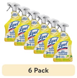 (6 pack) Lysol® All Purpose Cleaner Sanitizing and Disinfecting Spray Lemon Breeze Scent, 32 oz, Bottle - Thumbnail 1