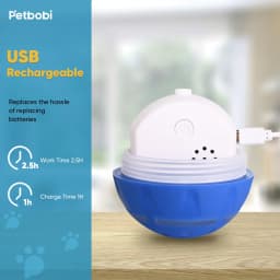 Petbobi Interactive Toy Dog Ball, Active Rolling Ball for Dogs with Flashing LED Light, Moving Bouncing Toys Ball for Medium Large Dogs, USB - Thumbnail 2