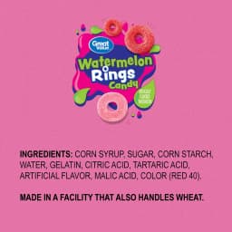 Great Value Watermelon Rings Gummy Candy, 4 oz - Thumbnail 3