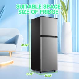 TACOOL 5.0 Cu.ft Small Refrigerator Mini Fridge for Bedroom Drink Holder Large Capacity Suit for Home, Apartment, Office SILVER - Thumbnail 4