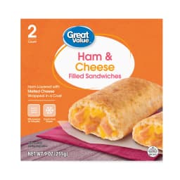 Great Value Ham & Cheese Filled Sandwiches, 9 oz, 2 Count (Frozen) - Thumbnail 1