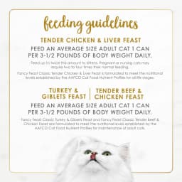 Purina Fancy Feast Classic Pate Food, Wet Cat Food, Poultry & Beef, 3 oz Cans, 30 Pack - Thumbnail 8