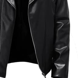 Dezsed Men's Faux Leather Jacket Men's Winter Long-sleeved Leather Motorcycle Jacket Zipper Coat Long Sleeve Hoodless Faux Leather Outwear & Jackets Black L - Thumbnail 4