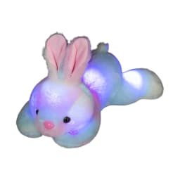 Colorful Illuminated Bunny Plush For Kids Night Light Sleep Aid Soft Fabric Size 13.78X3.15X1.57 Inches Comfort Toy 0.55 Lb Battery Operated - Thumbnail 1