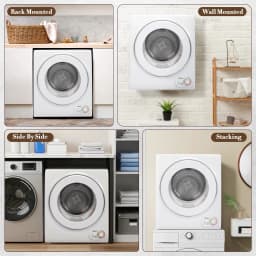 Ktaxon 1.6 cu ft Portable Compact Electric Dryer, High End Laundry Front Load Tumble Clothes Dryer Machine with Stainless Steel Tub & Simple Control - Thumbnail 4