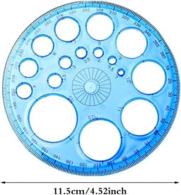 Circle Template Round Stencil Ruler, Multi-Size Plastic Circle Drawing Template, Professional Geometric Circle Drafting Tool for Student Design - Thumbnail 3