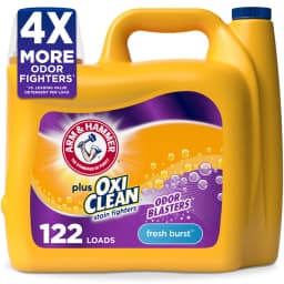 ARM & HAMMER Plus OxiClean with Odor Blasters Liquid Detergent, Fresh Burst, 158.6 fl oz, 122 Loads - Thumbnail 1