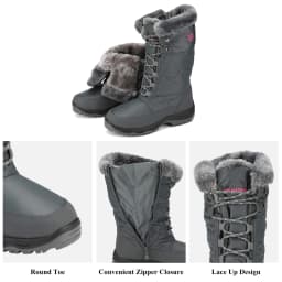Women's Non-Slip Warm Lined Mid Calf Winter Snow Boots - Thumbnail 2