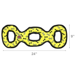 Tuffy Ultimate 3WayTug Yellow Bone Durable Squeaky Plush Dog Toy - Thumbnail 6