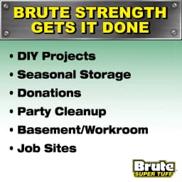 Brute Super Tuff Contractor Trash Bags, 45 Gallon, 20 Bags - Thumbnail 7