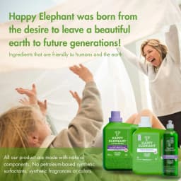 Happy Elephant Dish Soap - Superior Cleaning Power, Liquid Ez Squeeze Bottle, Easy Rinse, Water Efficient, Cuts Through Grease, Gentle on Hands - Thumbnail 4
