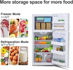 Smeta 18 Cu ft Refrigerator Top Freezer Thermostat Apartment Size Stainless Steel - Thumbnail 11