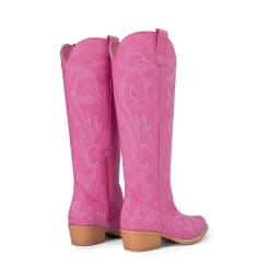 DREAM PAIRS Women's Embroidered Western Cowboy Boots, Knee High Cowgirl Style with Chunky Heel & Side Zipper, Comfortable Pull-On Fit - Thumbnail 3