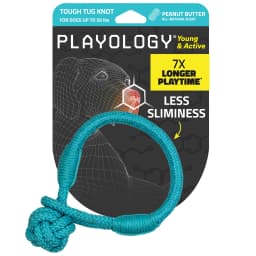Playology Dog Toys | Puppy Teething Toy Rope Tug Knot, Peanut Butter Scented Toy, Medium - Thumbnail 1