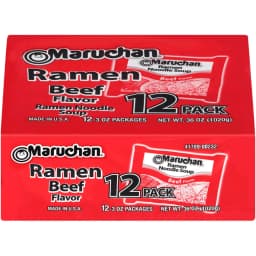 Maruchan Ramen Noodle Soup, Beef Flavor Instant Noodles, 3 oz, Pack - Thumbnail 1