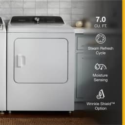 Whirlpool® WED5050LW 7.0 Cu. ft. Top Load Electric Moisture Sensing Dryer with Steam - Thumbnail 3