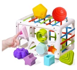 Toddler Montessori Toy for 1 Year Old, Upgrade Shape Sorter Toys and Developmental Sensory Toys 12-24 Months for Boys Girls Gifts, Preschool Learning - Thumbnail 1