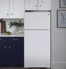 GE Appliances Top Freezer Freestanding Refrigerator, White - Thumbnail 3