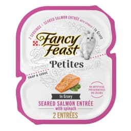 Purina Fancy Feast Petites Seared Salmon Entree with Spinach in Gravy Wet Cat Food, 2.8 oz, 12 Pack - Thumbnail 1