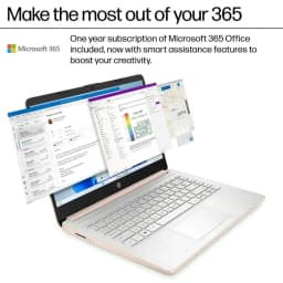 HP 14" HD Student & Business Laptop, Intel N4500, 12GB RAM, 448GB(64GB eMMC+128GB SSD+256GB Micro SD) Storage - Thumbnail 4