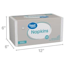 Great Value White Disposable Paper Napkins, 12 in x 12 in, 500 Count - Thumbnail 5