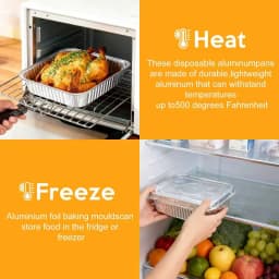 8x8 Aluminum Pans with Lids，Disposable Square Tin Foil Pans For Cake Baking, Cooking, Freezing, Prepping Food，20 Pack - Thumbnail 4