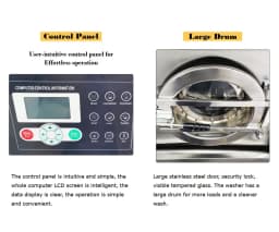 44LBS Ront Load Washer Industrial Automatic Laundry Washing Machine Commercial Washing and Drying Machine 220V - Thumbnail 3