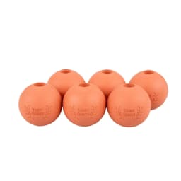 Harry Barker Durable All-Natural Rubber Balls for Dogs, 2.5" Rubber Balls, Orange, 6 Pack Set - Thumbnail 1