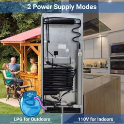 Smad Propane Refrigerator with Freezer 9.3 Cu ft 110V Fridge for Garage RV Food Truck Off Grid - Thumbnail 4