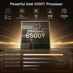 HYYUO Laptop Computer, 14inch FHD Display 8GB RAM 128GB SSD, Intel 6500Y 2 Cores, Windows 11 with Office 2024 - Thumbnail 2