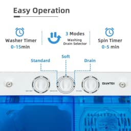 Resenkos 2-in-1 Portable 22lbs Capacity Washing Machine with Timer Control-Blue, Portable Washing Machine for RV, Apartments and Dorms - Thumbnail 4