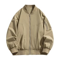 Maoxin Mens Jacket Men's Casual Loose Fitting Long Sleeved Hooded Jacket Long Sleeve Hoodless Faux Leather Outwear Jackets Plus Size Leather Jacket Beige 3XL - Thumbnail 1