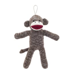(2 pack) Vibrant Life Brown Sock Monkey Plush Dog Toy with Squeaker, Chew Level 1 - Thumbnail 2