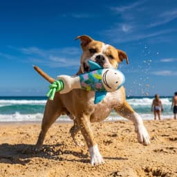 Vibrant Life Summer Floating Shark Plush Dog Toy with Rope, Chew Level 2 - Thumbnail 2
