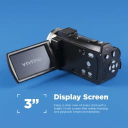 Vivitar PopCam 48MP Full HD 1080p Digital Camcorder with 3" Flip Screen and 16x Digital Zoom for Vlogging - Thumbnail 3