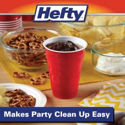 (8 pack) Hefty Party On Disposable Plastic Party Cups, Red, 18 oz., 50 Count - Thumbnail 7