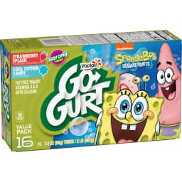 Go-GURT SpongeBob Yogurt Tubes, Strawberry, Cotton Candy, 6g Protein, 16 Count, 32 oz - Thumbnail 6
