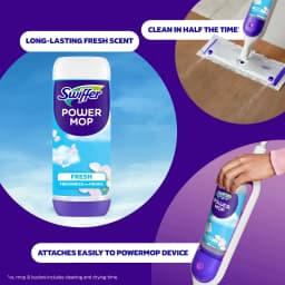 Swiffer Power Mop Refill Solution, Tile, Vinyl, Laminate, Wood, Floor Cleaner, Fresh, 50.6oz - Thumbnail 2