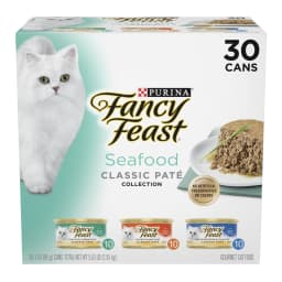 Purina Fancy Feast Classic Pate, Wet Cat Food, Seafood, 3 oz Cans, 30 Pack - Thumbnail 1